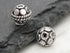Bali Sterling Silver handmade Small Round Bead with Dots, 3 Pieces, (BA-5078)